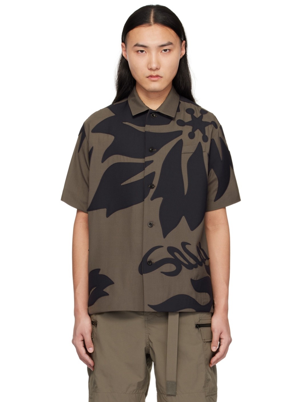 Brown & Navy Floral Shirt - 1