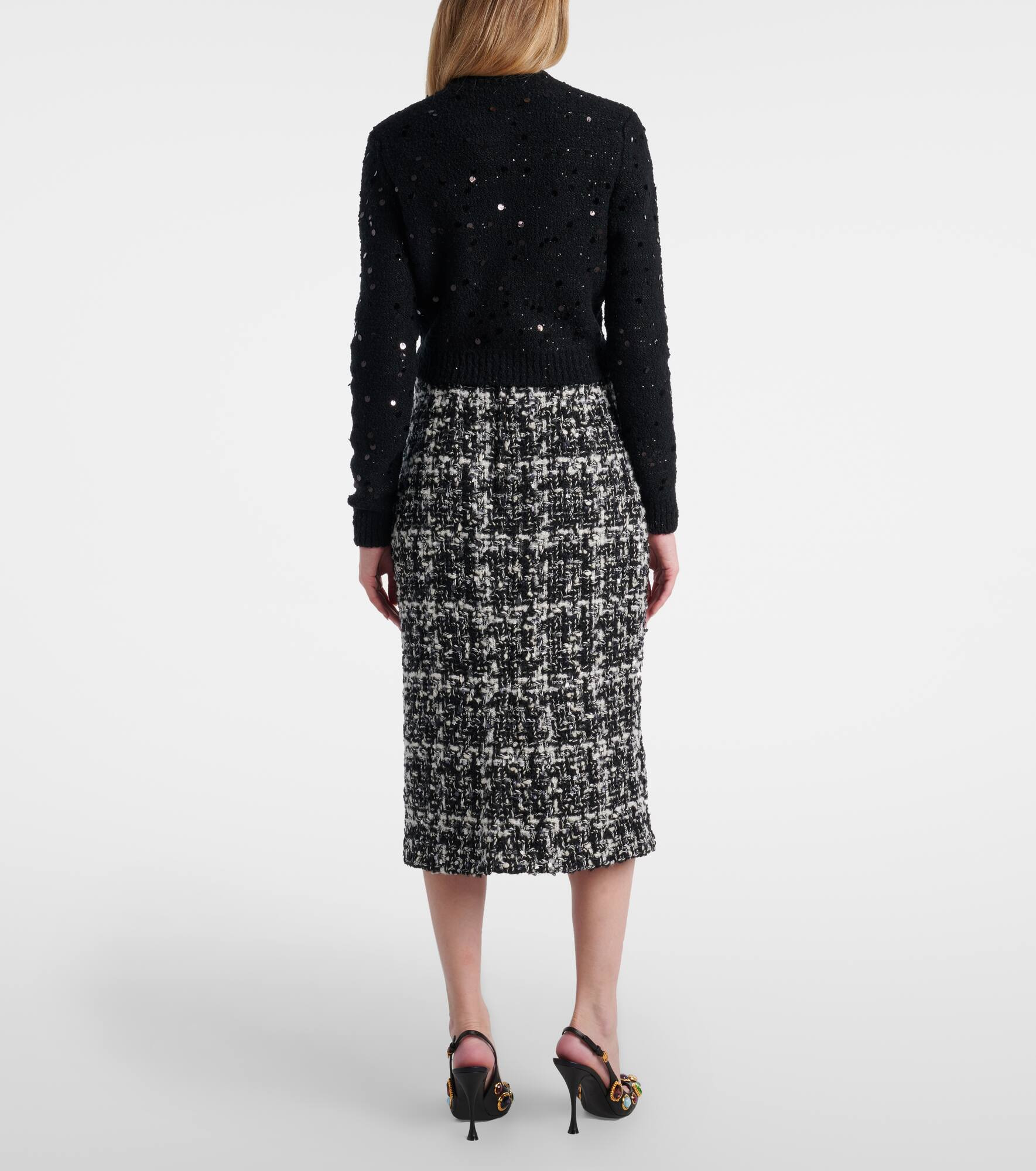 Sequined wool-blend cardigan - 3