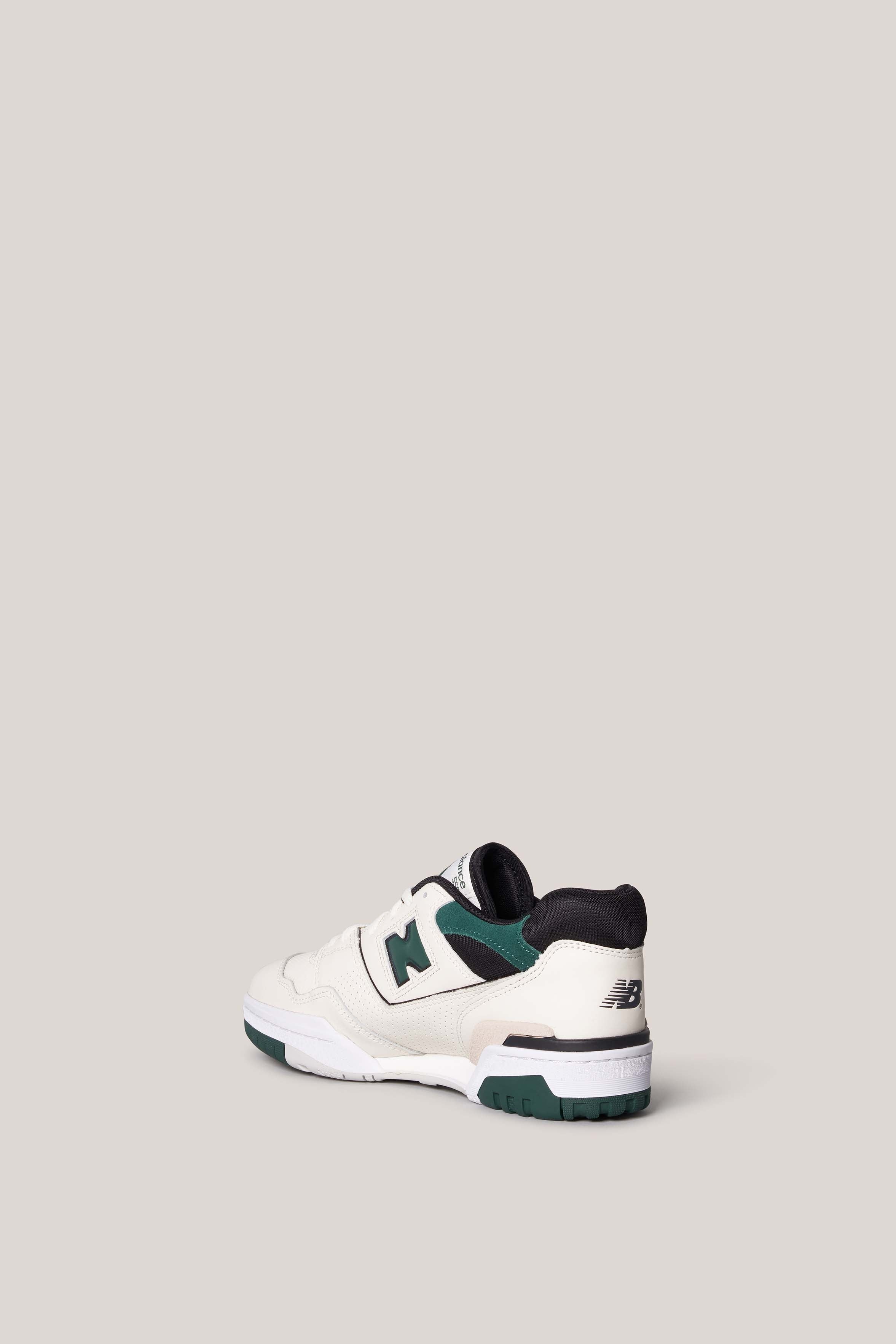 White-Green 550 Sneakers - 4