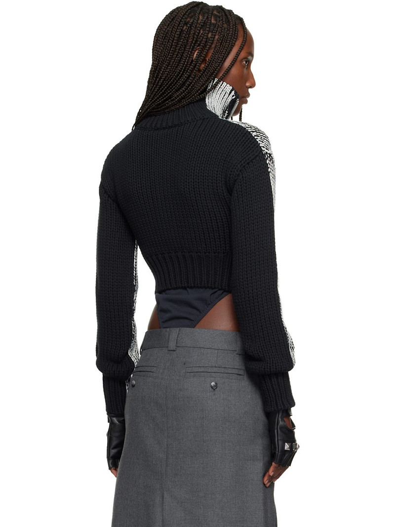 Black & White Zipper Cardigan 3