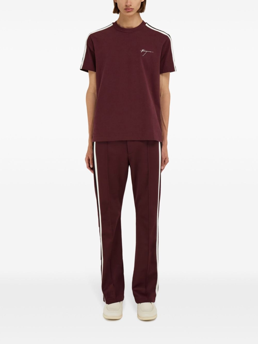 side-stripe cotton t-shirt - 2