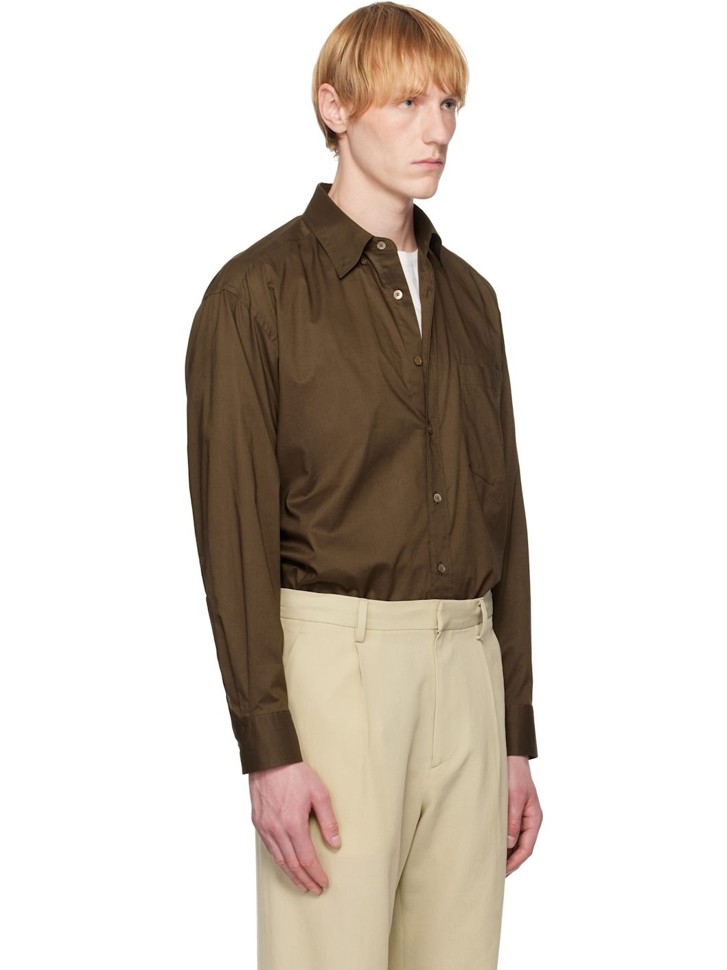 Brown Washed Finx Typewriter Button Down Shirt - 2