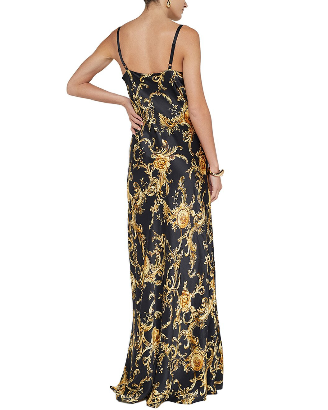 L'AGENCE Venice Cowl Lace Neck Silk Gown - 2