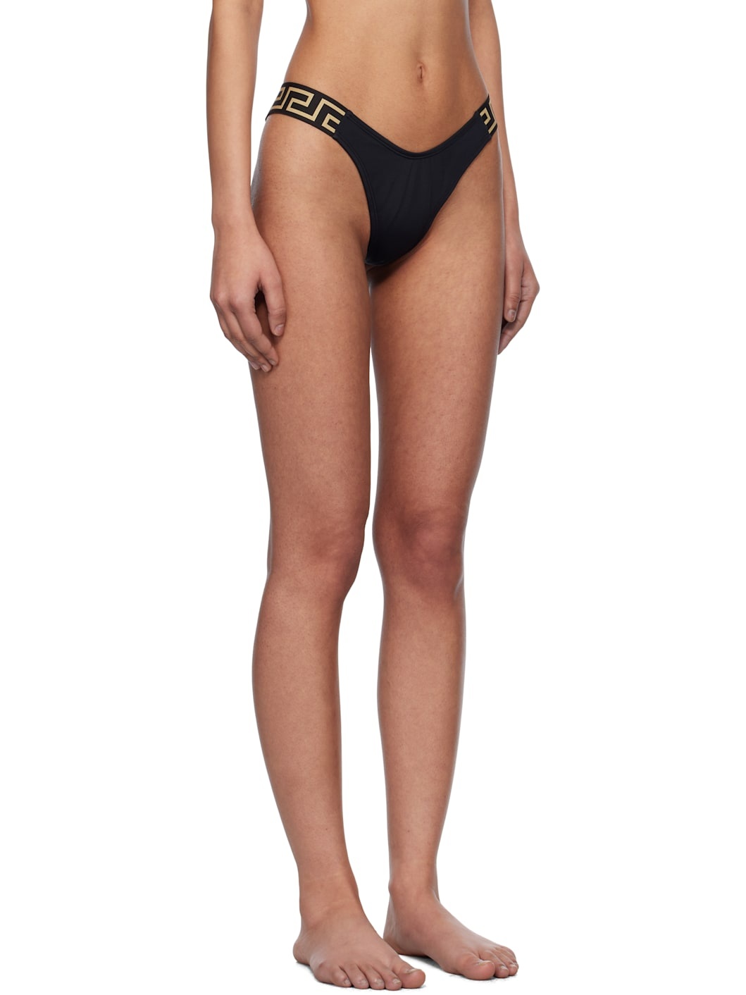 Black Greca Border Bikini Bottom - 2