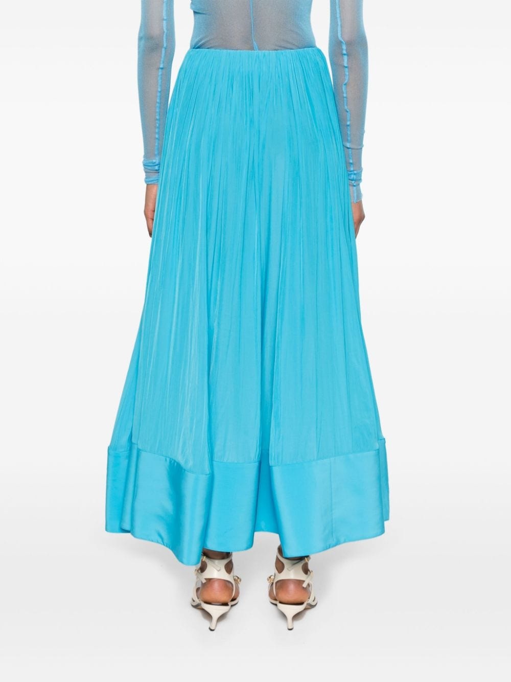 asymmetric charmeuse maxi skirt - 4