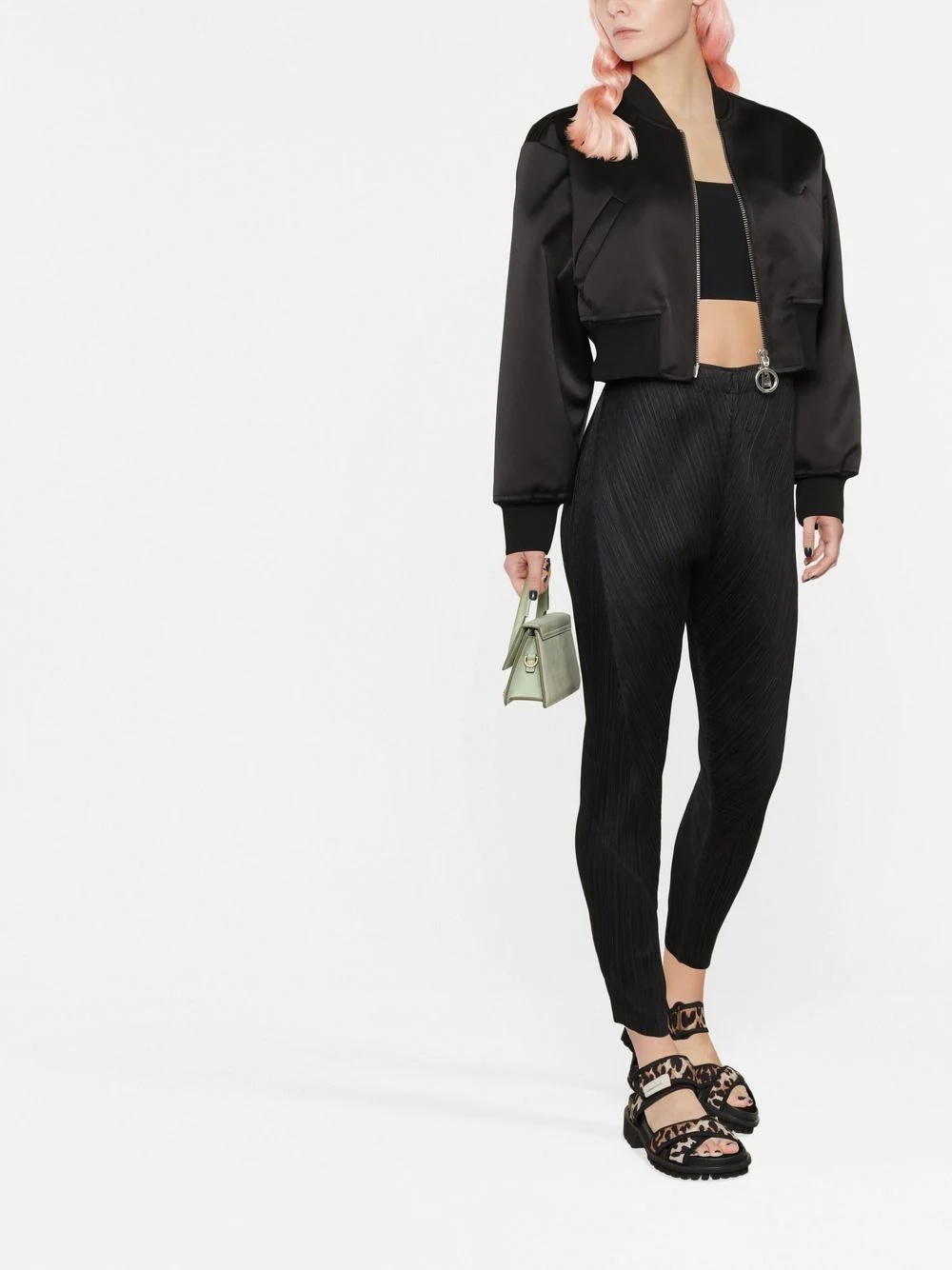 plissé skinny-cut leggings - 2