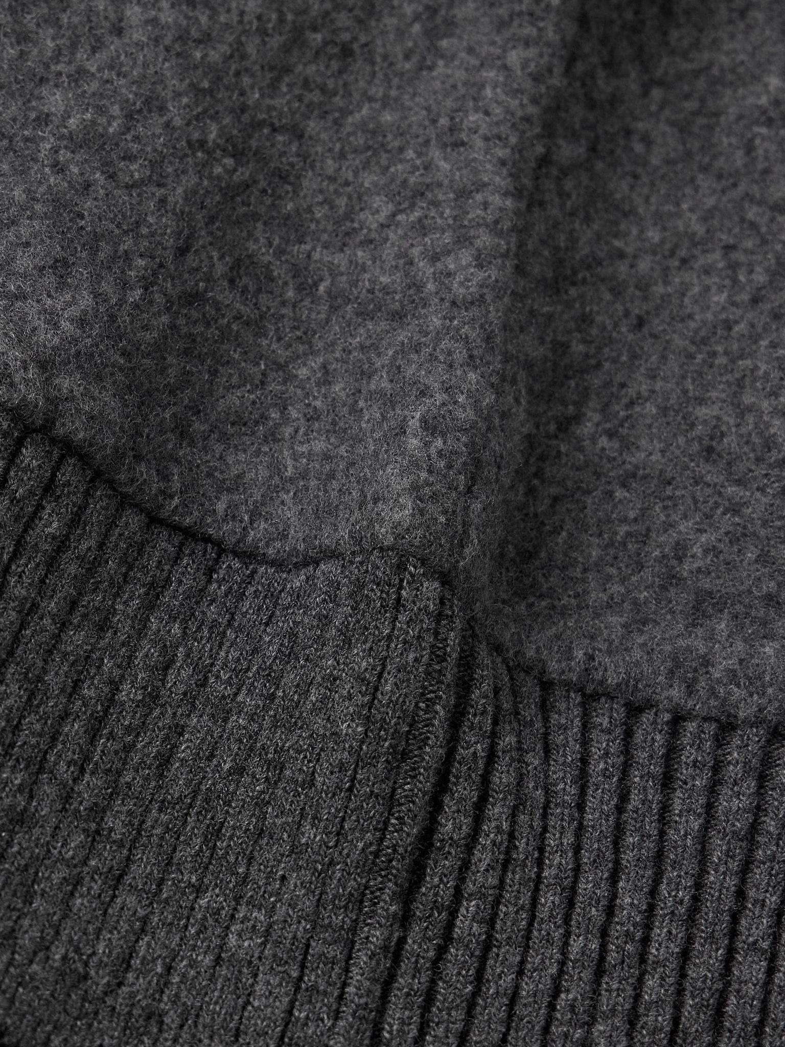 Brushed-Wool Cardigan Gray - 5