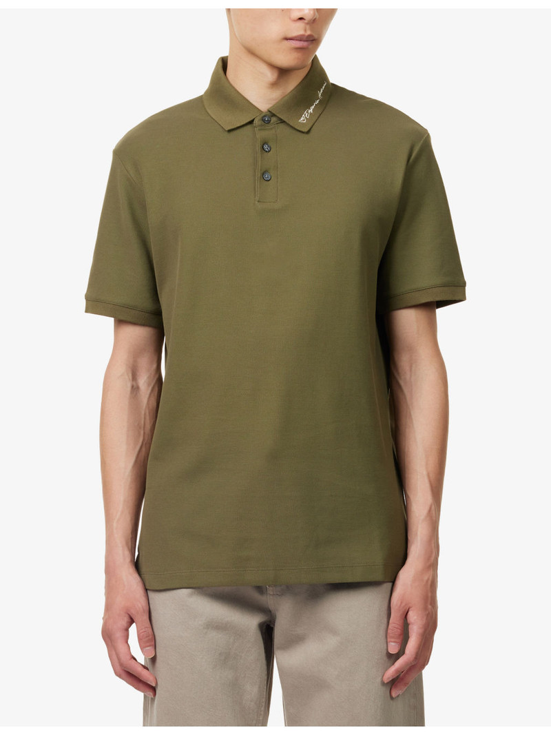 Logo-Collar Short-Sleeve Cotton Polo 3