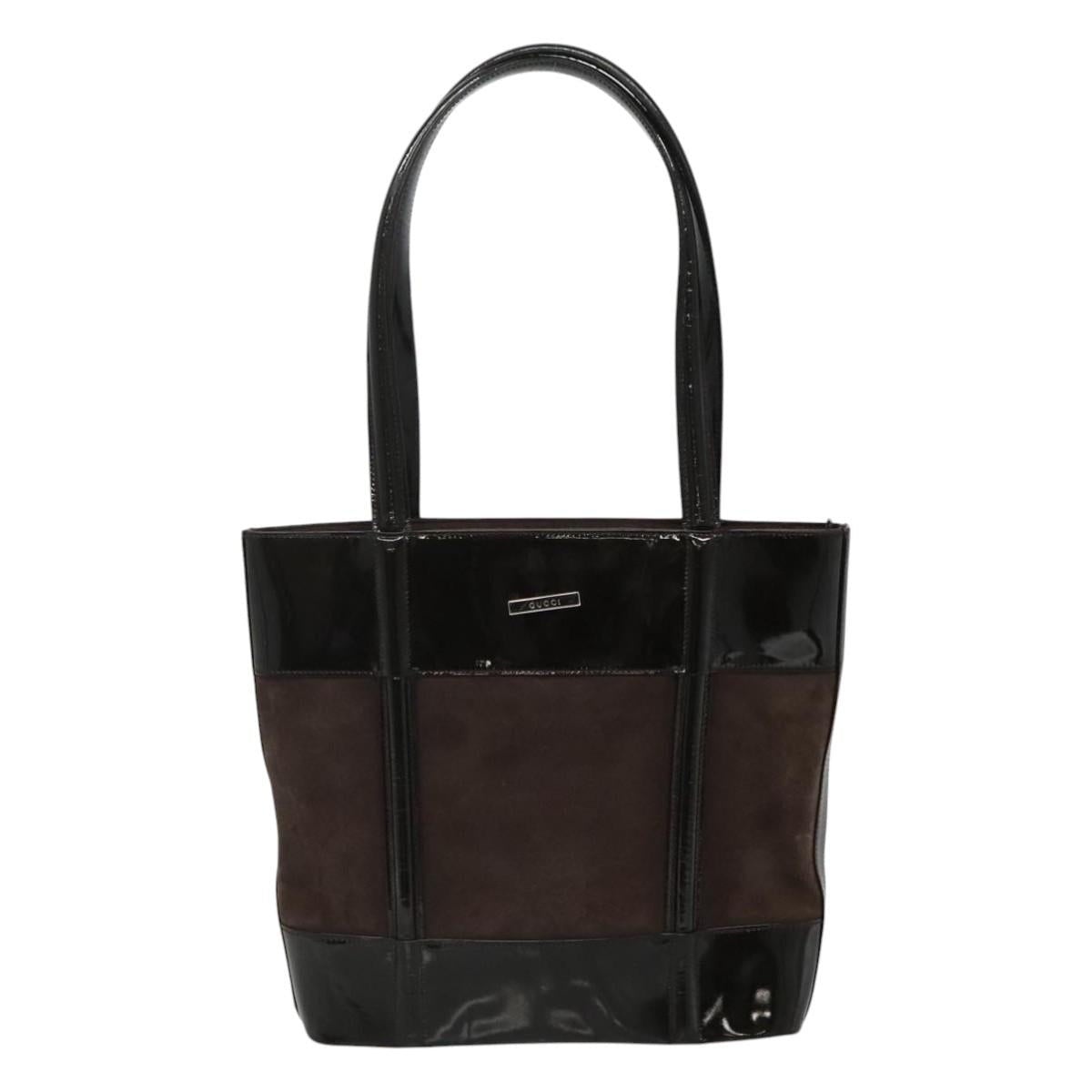 GUCCI Tote Bag Suede Leather Brown - 13