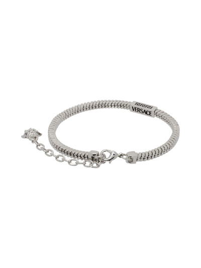 VERSACE Silver Herringbone Chain Bracelet outlook