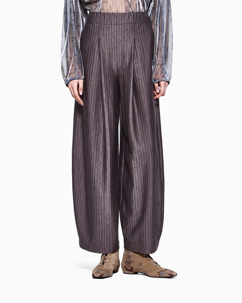 GIORGIO ARMANI WIDE TROUSERS IN PINSTRIPED CASHMERE JERSEY AND SILK outlook