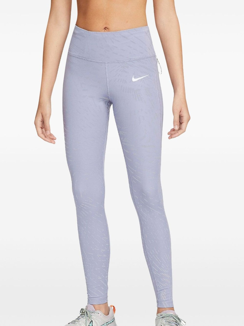 reflective-print "Indigo Haze/Cave Purple" running leggings 1