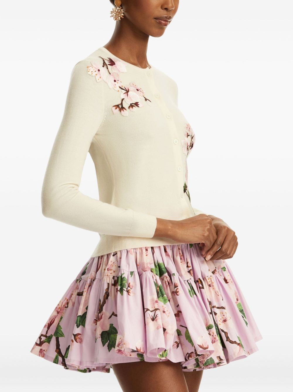 floral-embroidered cardigan - 5