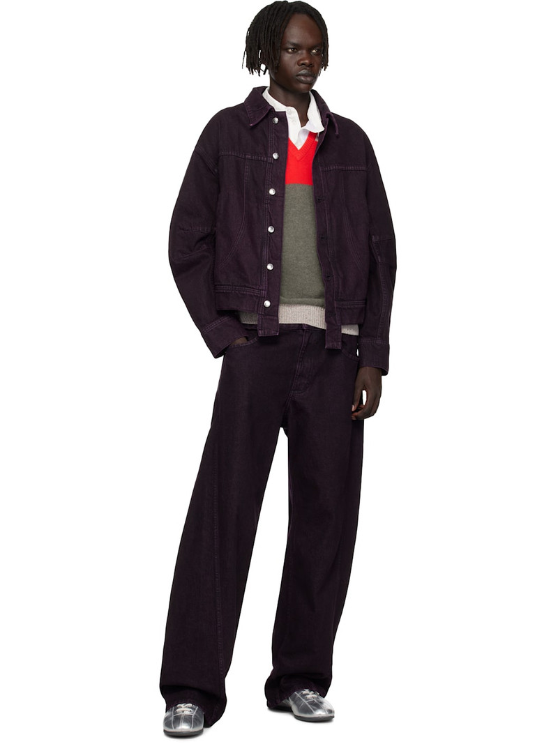 ECKHAUS LATTA Purple 'El Jacket Redux' Denim Jacket outlook