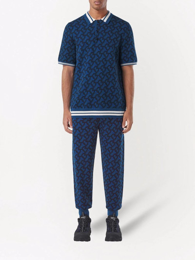 Burberry monogram wool-jacquard polo shirt outlook