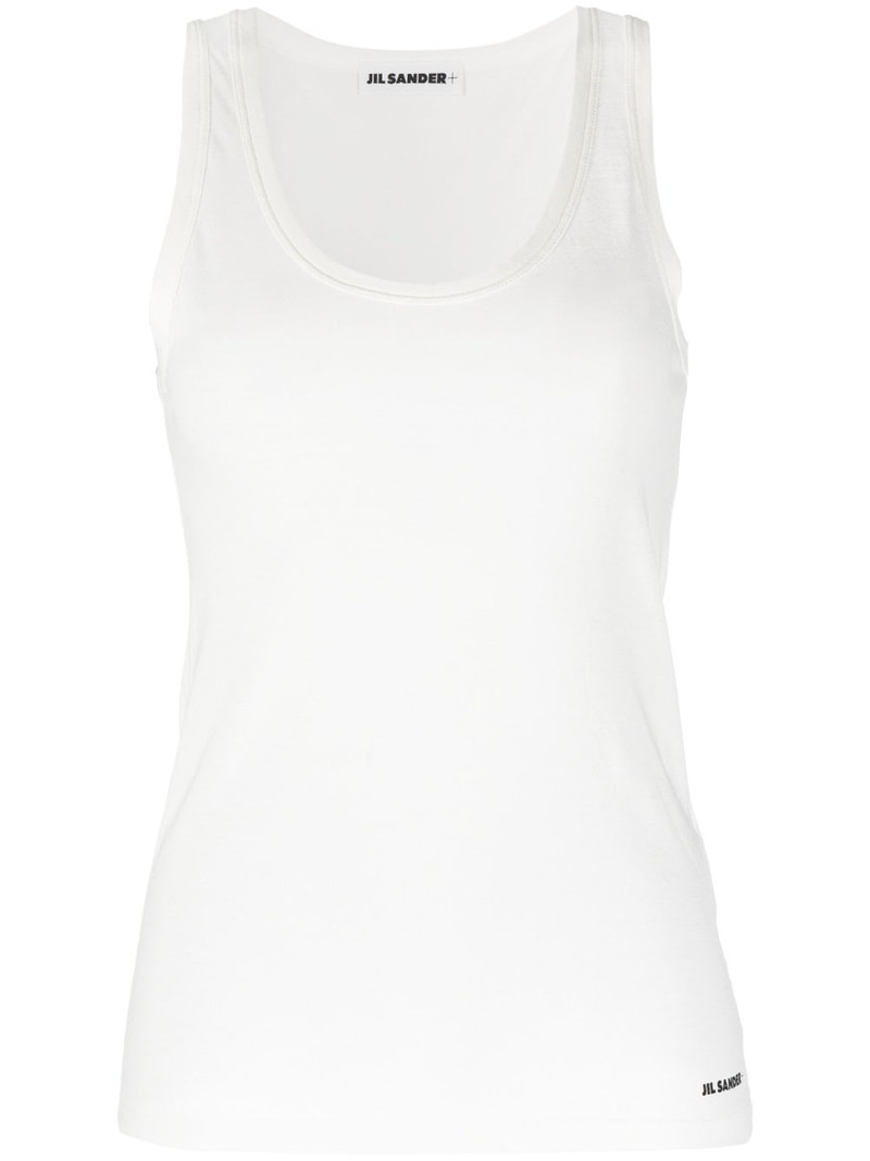 logo-print cotton tank top 1