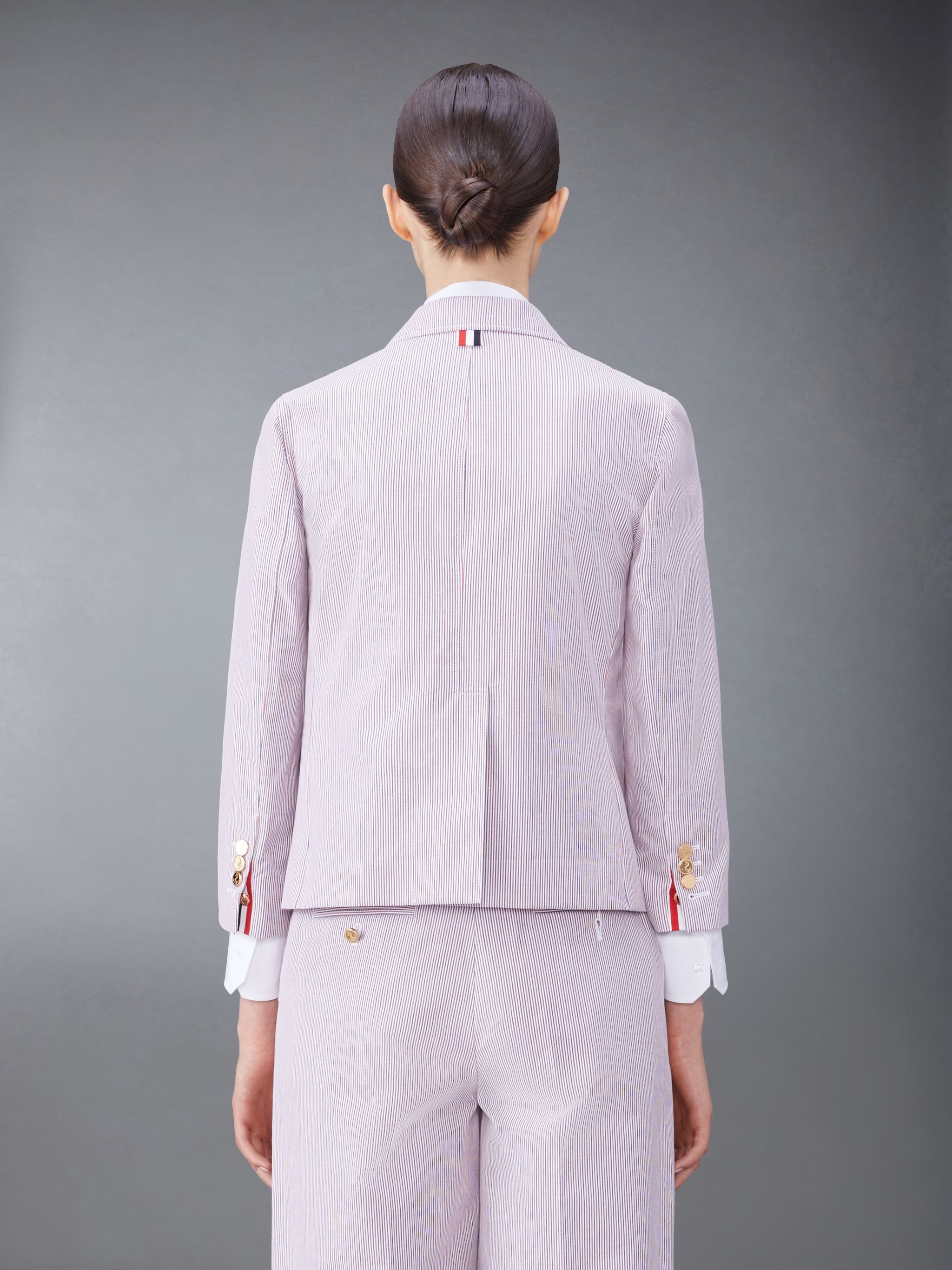 ジャケット THOM BROWNE WOMENS DOUBLE-BREASTED JACKET THOM BROWNE Double-breasted cotton-twill blazer | THE OUTNET