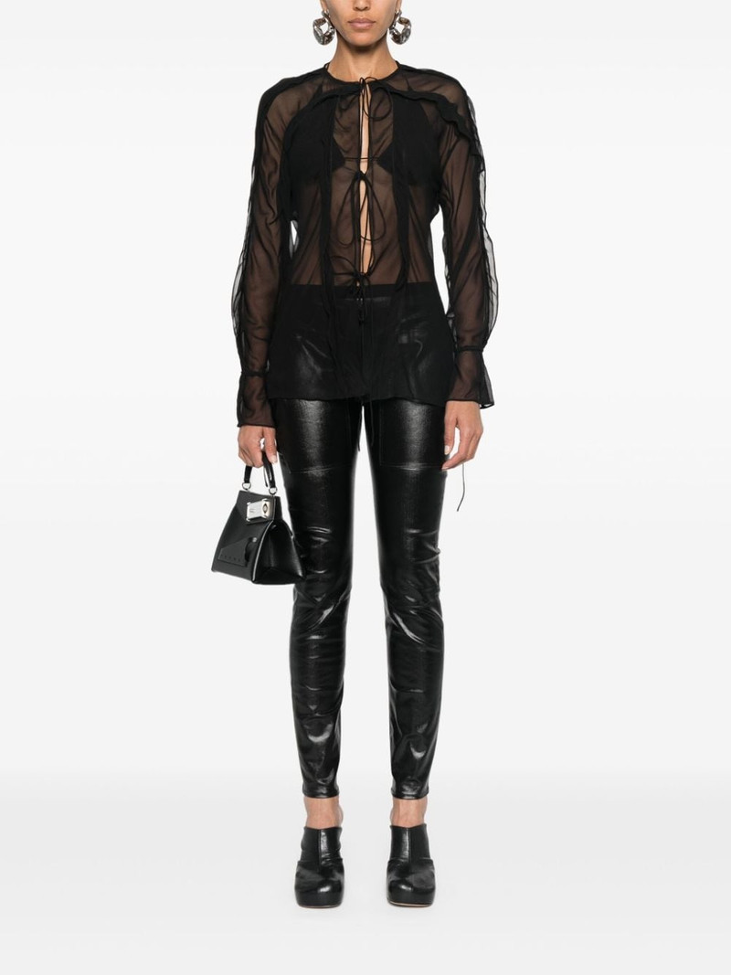 Rick Owens coated-finish leggings outlook
