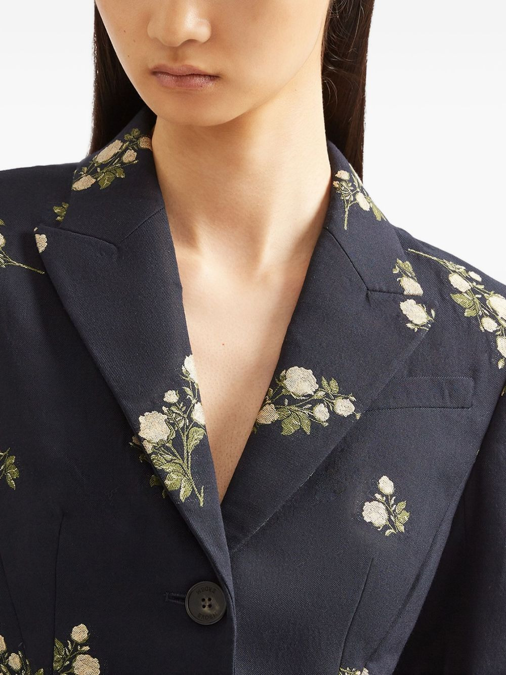 floral single-breasted blazer - 5