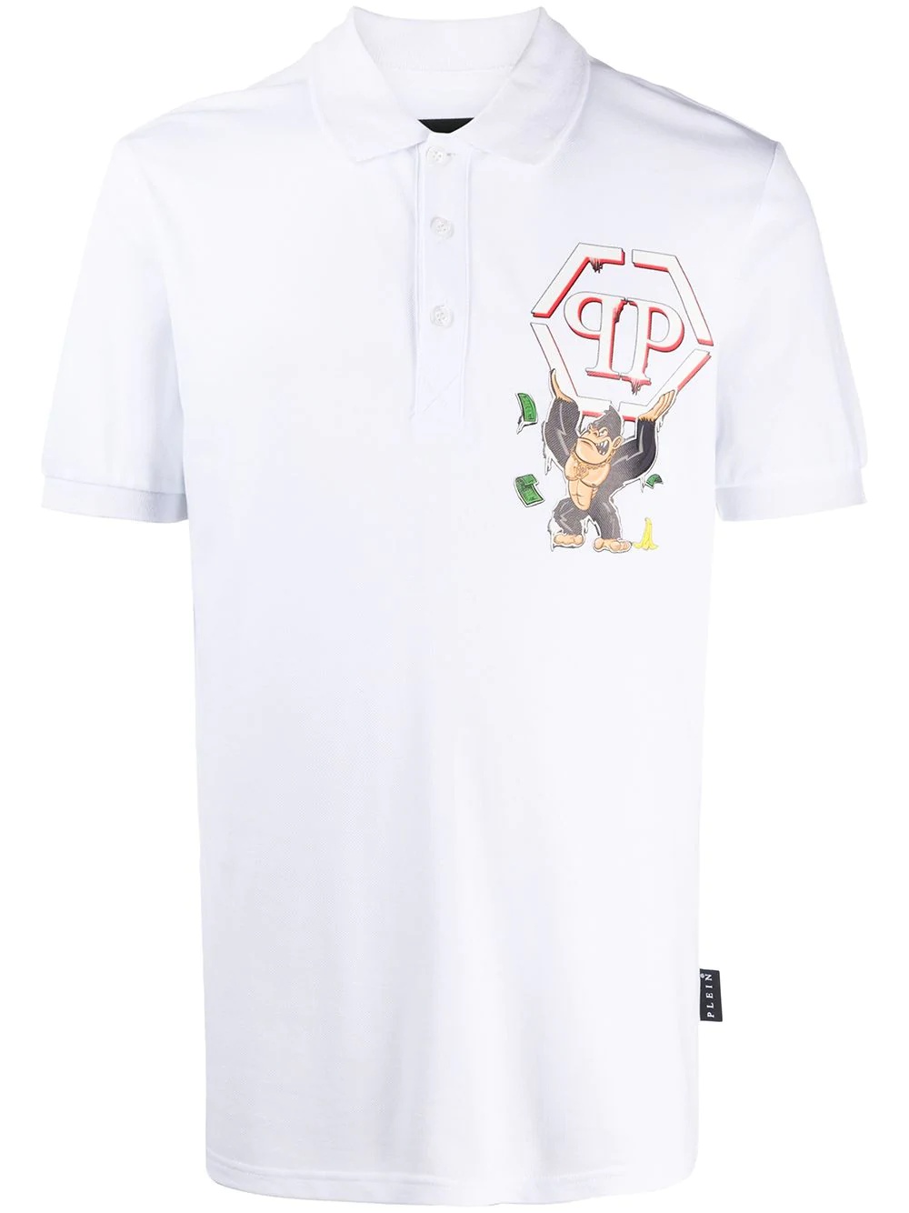 ape logo print polo shirt - 1