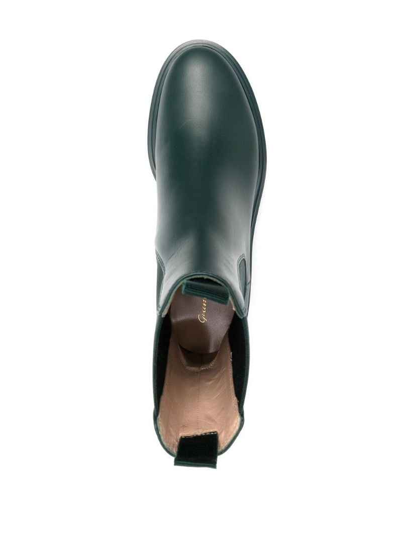 leather combat boots - 5