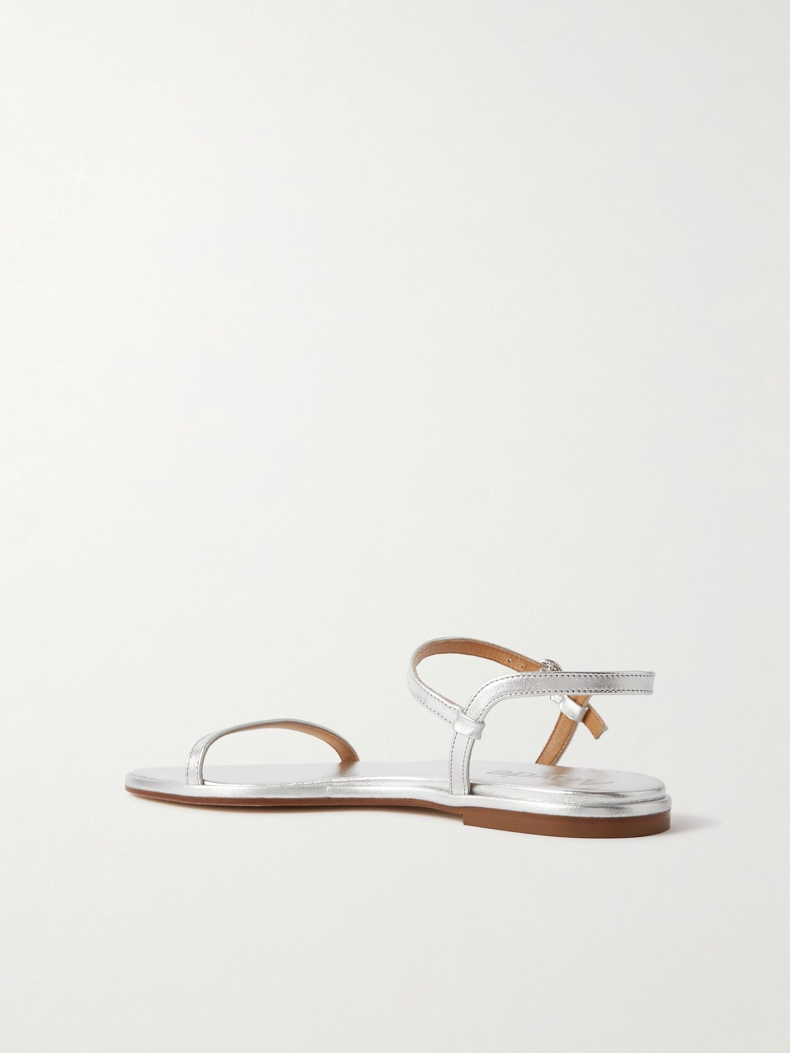 Nettie metallic leather sandals Silver - 3