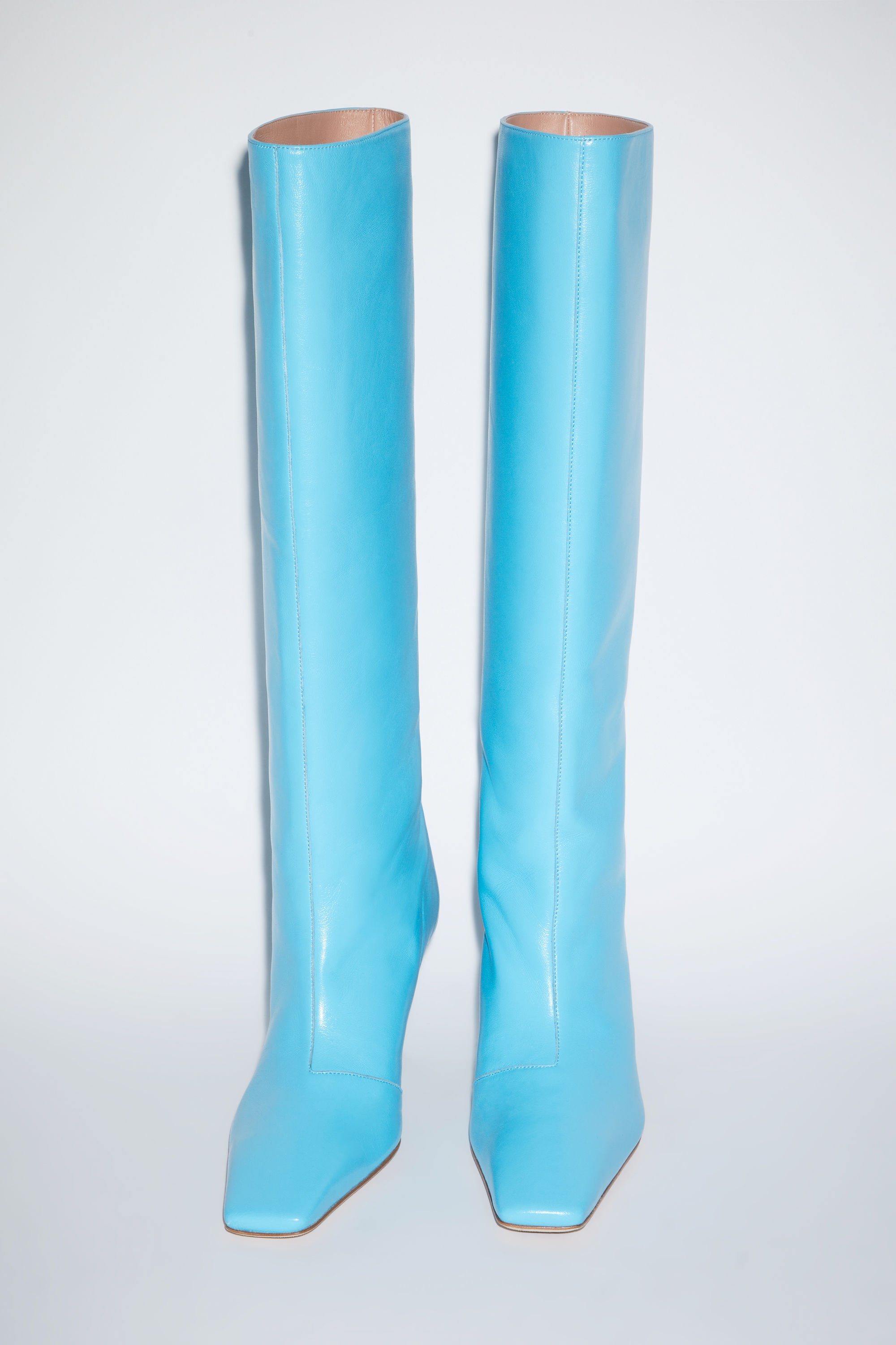 Leather heel boots - Turquoise - 3