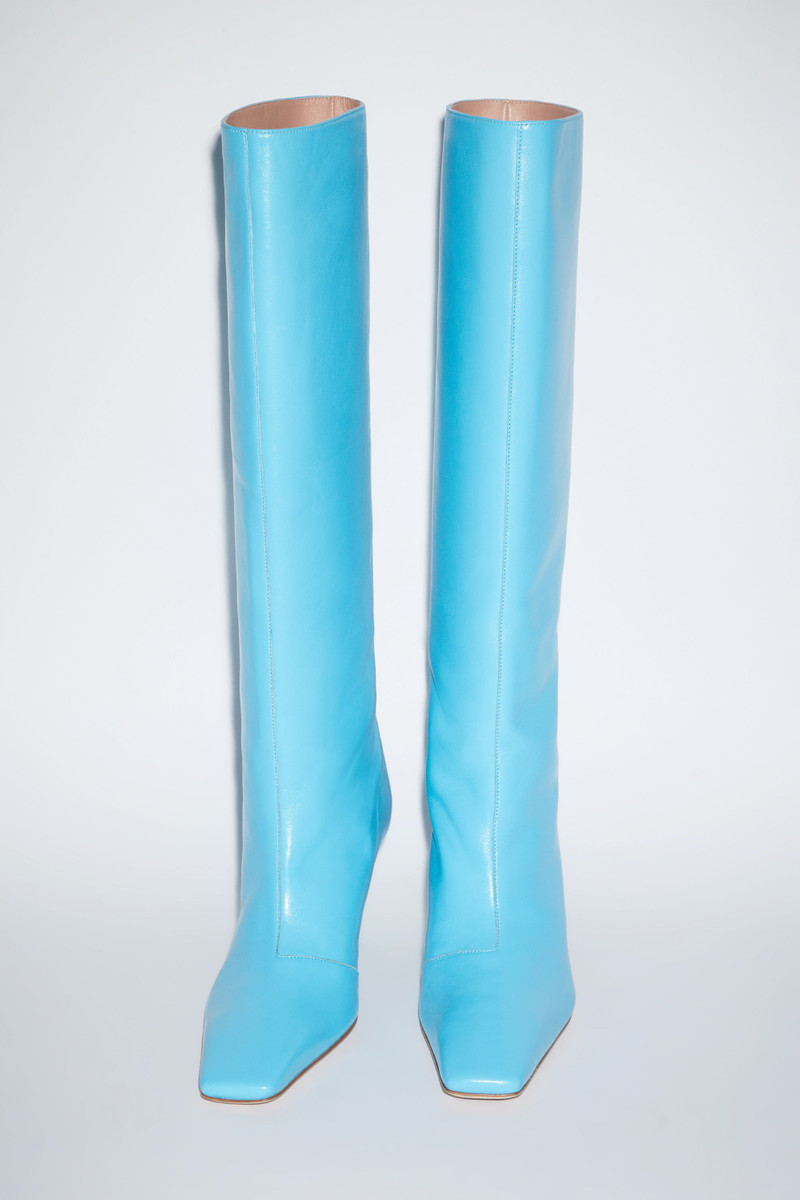 Leather heel boots - Turquoise 3