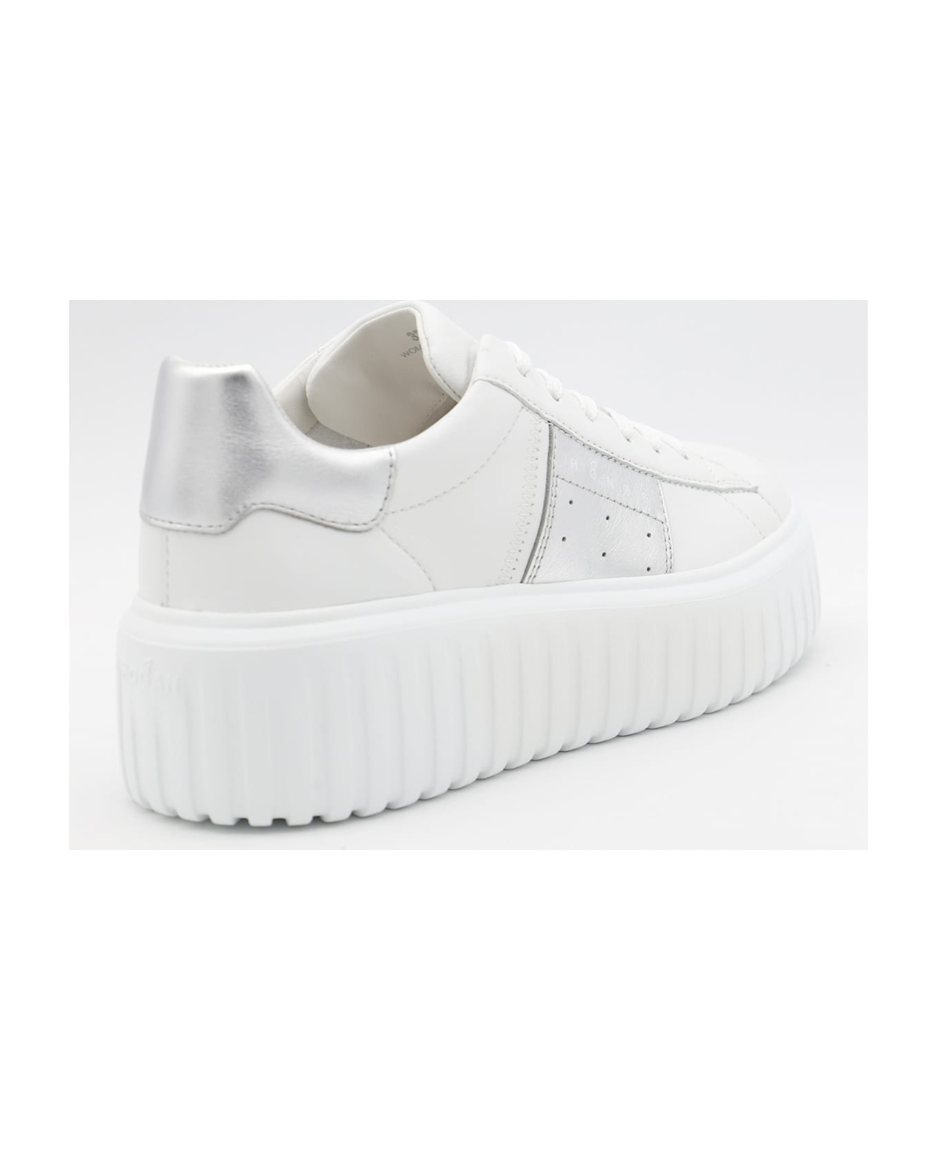 White And Silver Leather Sneakers - 2