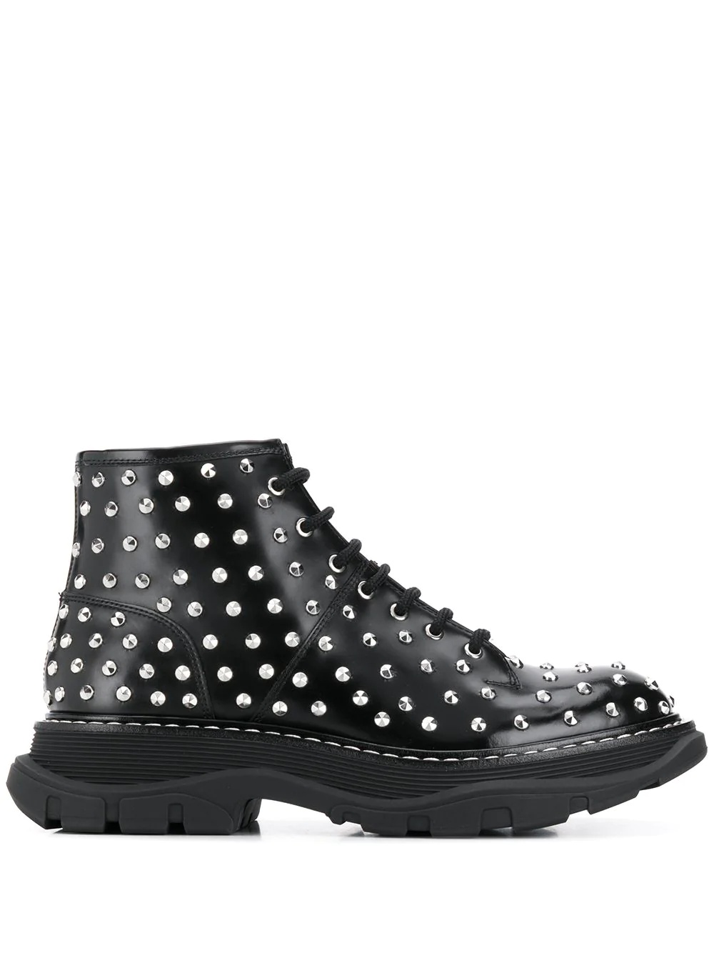 studded lace-up boots - 1