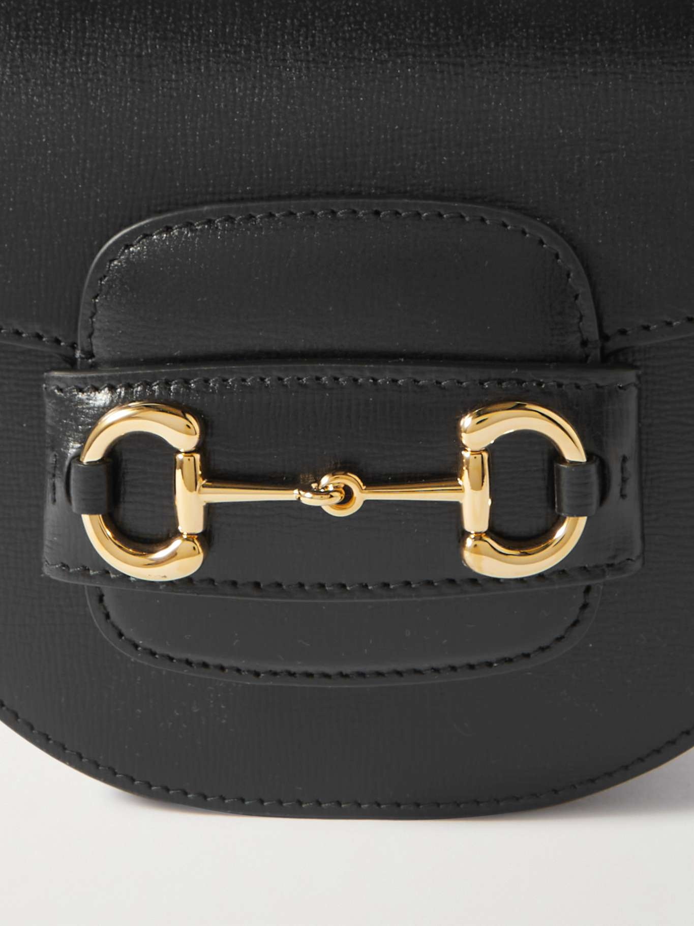 1955 horsebit-embellished textured-leather shoulder bag - 4