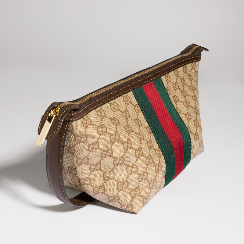 Small GG toiletry case with Web 5