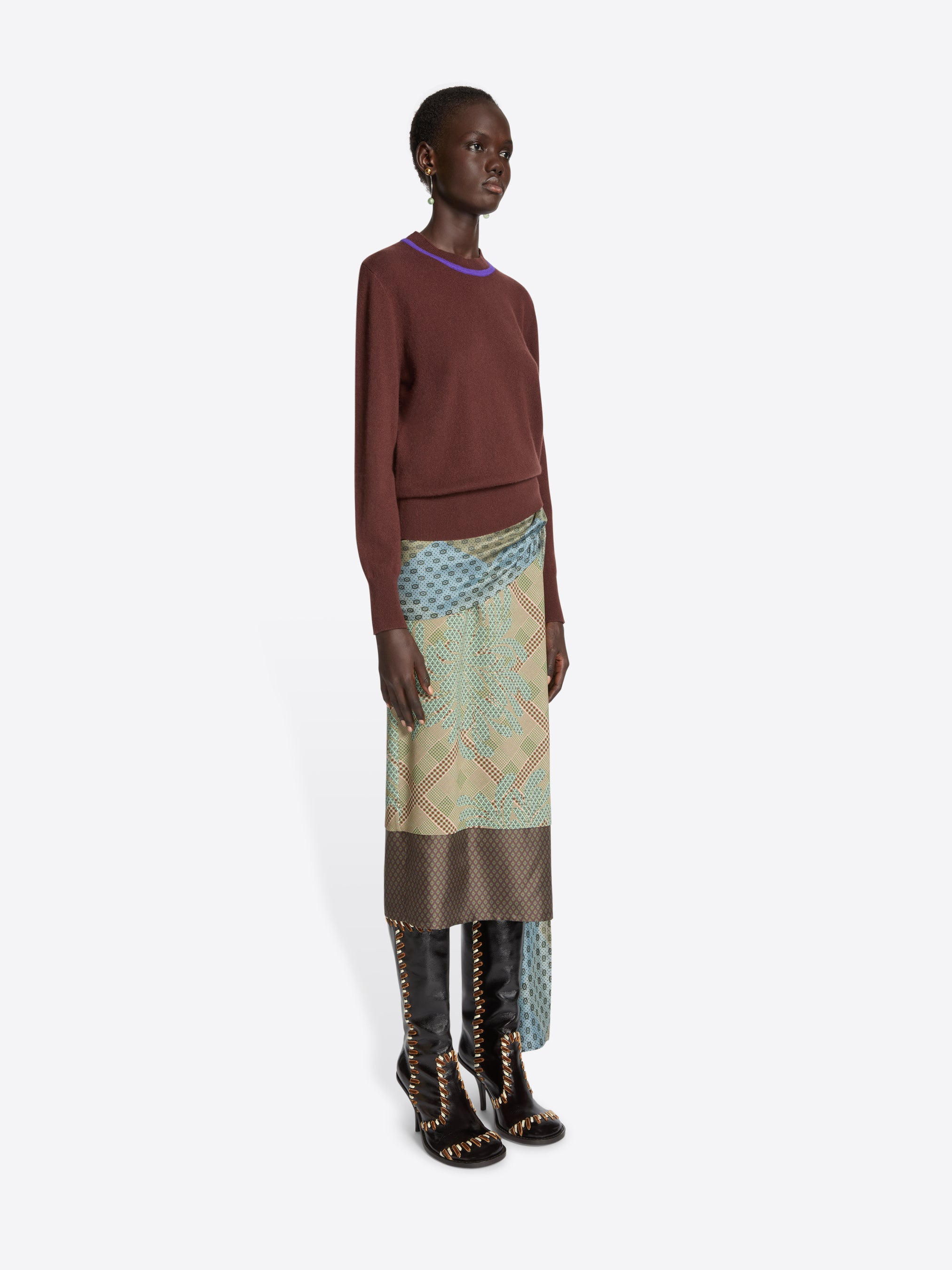 DRAPED SILK SKIRT - 3