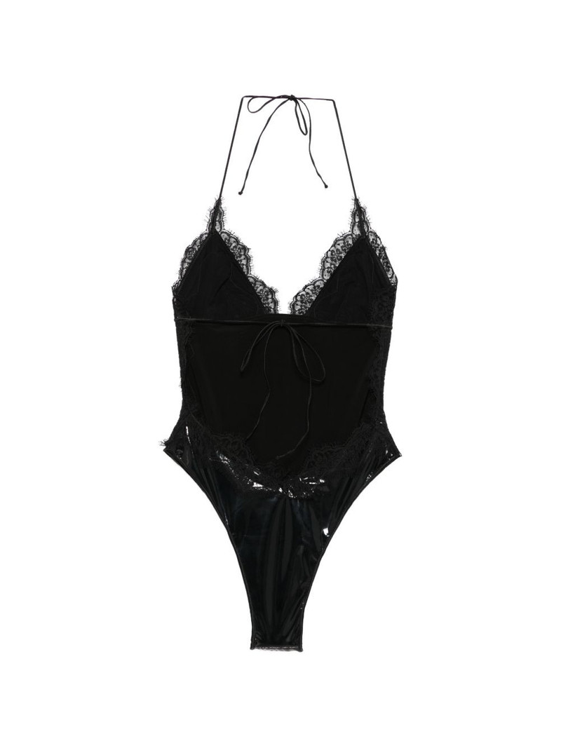 Oséree Latex lace-trim swimsuit outlook