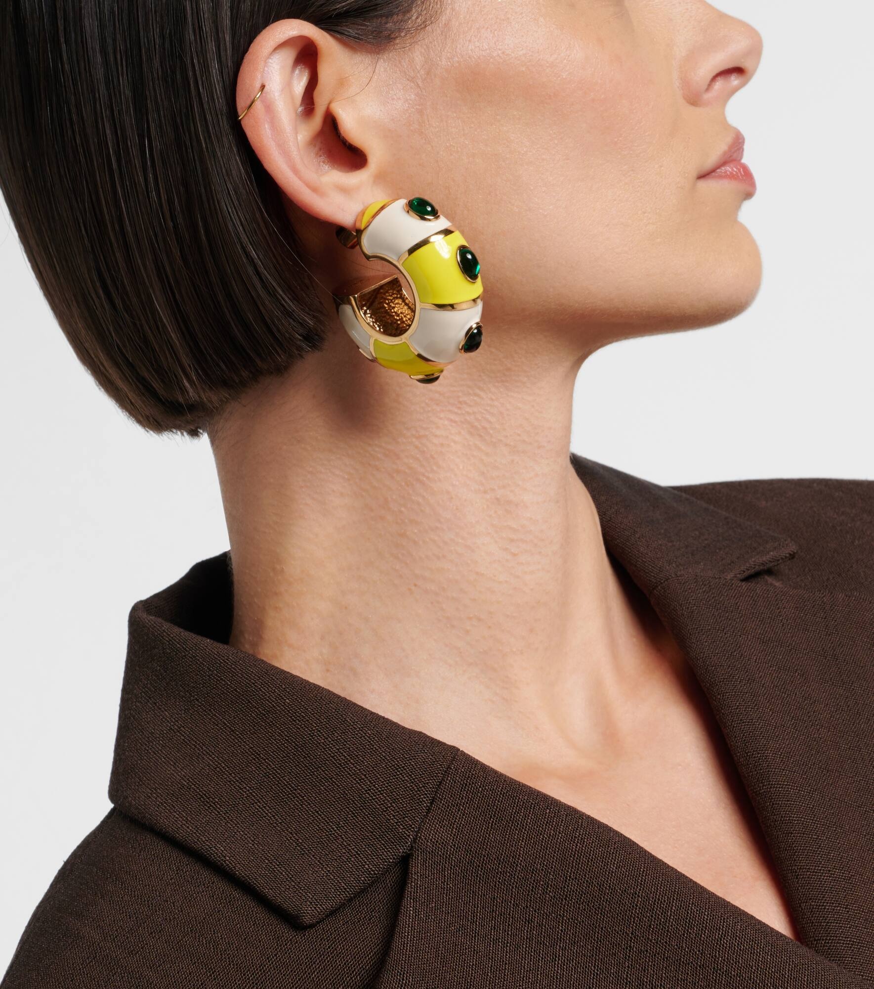 Rayures embellished hoop earrings - 3