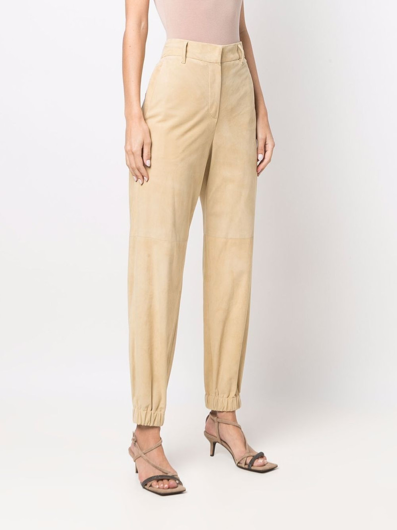 cuffed-ankle leather trousers 3