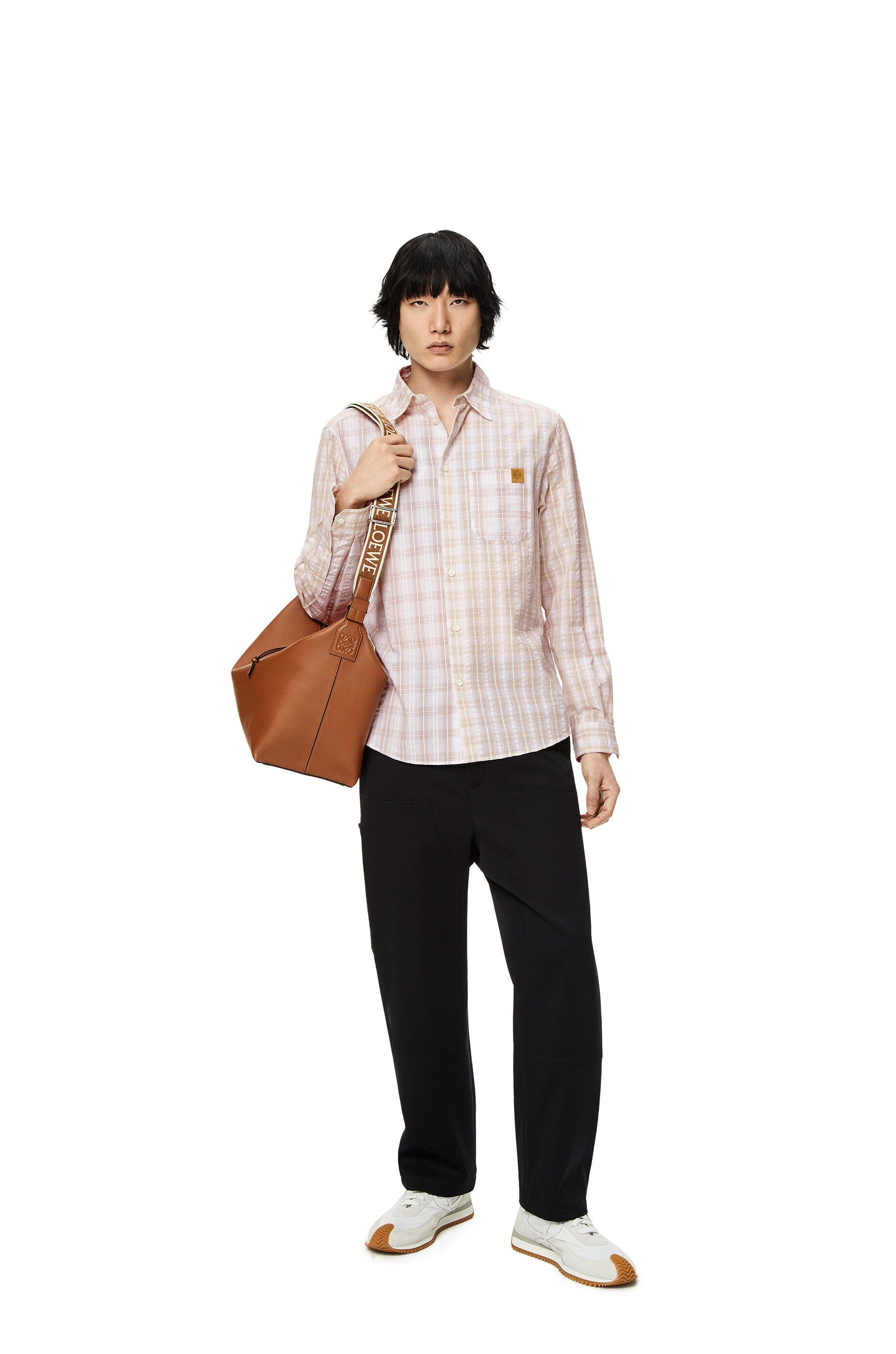 Patchwork check shirt in cotton - 2