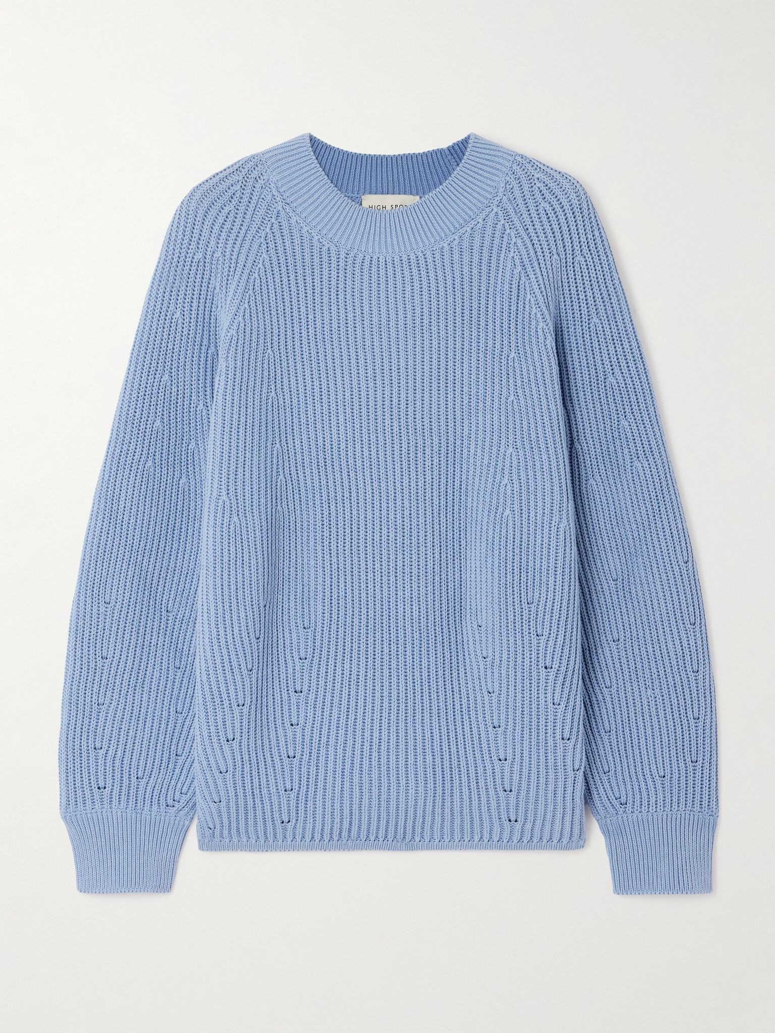 Greta ribbed cotton sweater Blue - 1