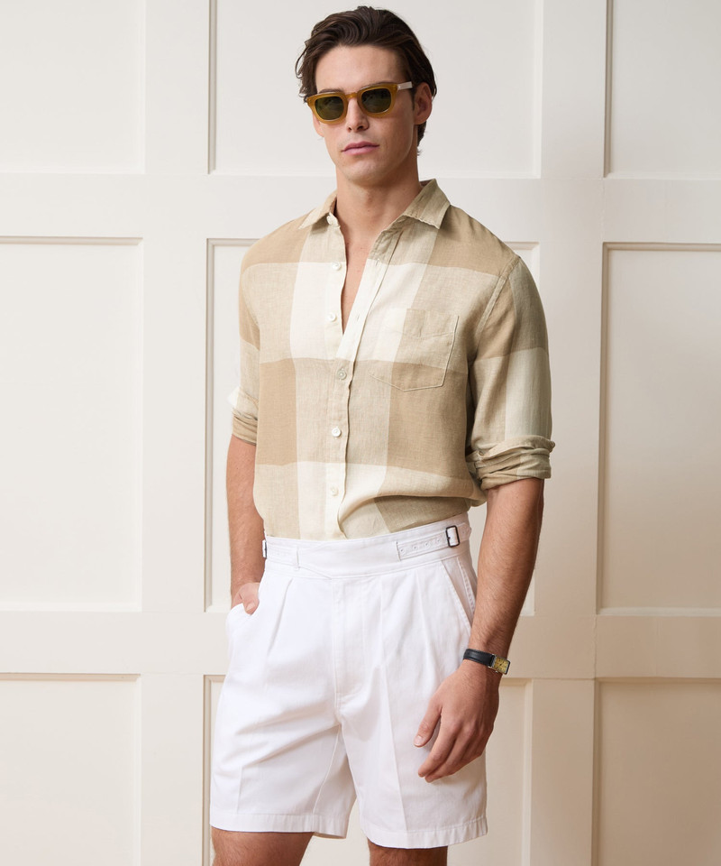 TODD SNYDER Slim Sea Soft Linen Point Collar Shirt outlook