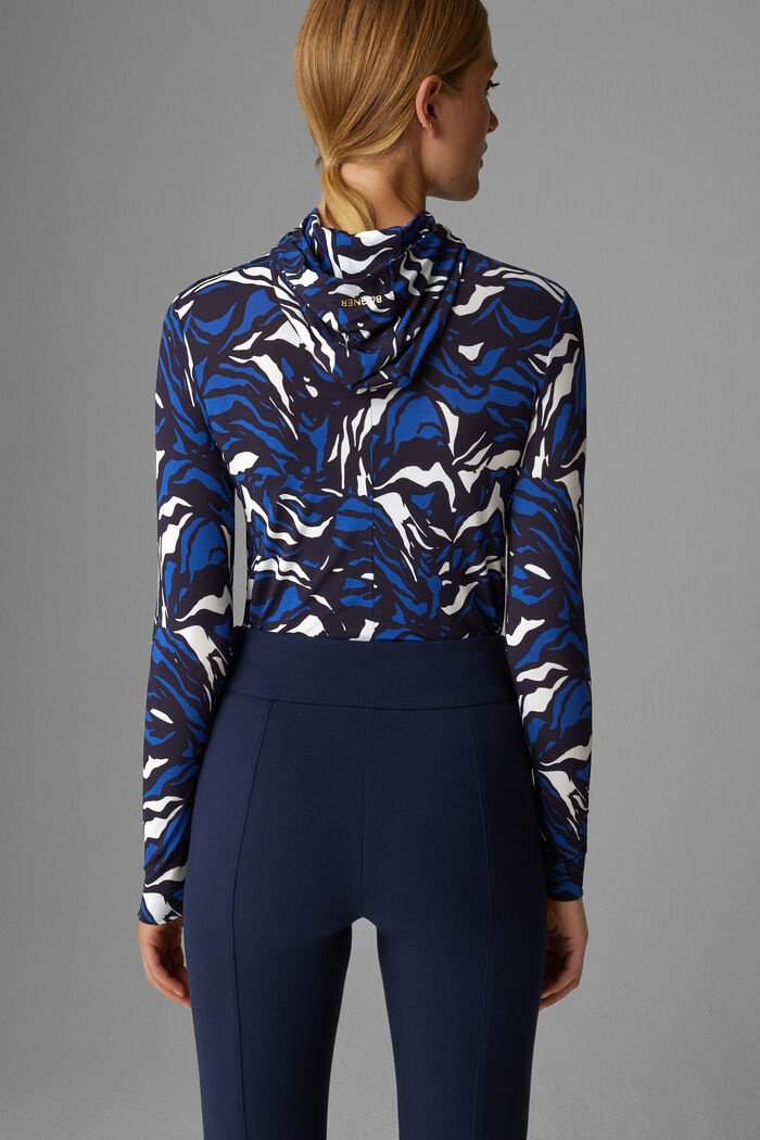 Oliana Hooded long-sleeve top in Blue - 3