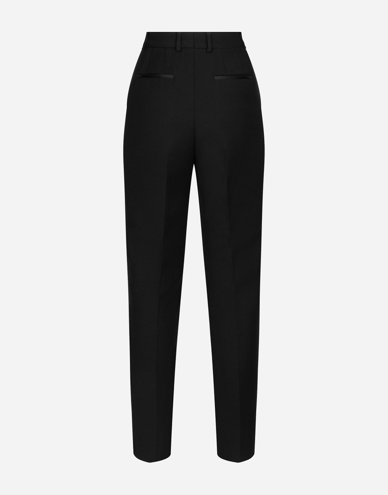 Dolce & Gabbana Tailored wool gabardine tuxedo pants outlook