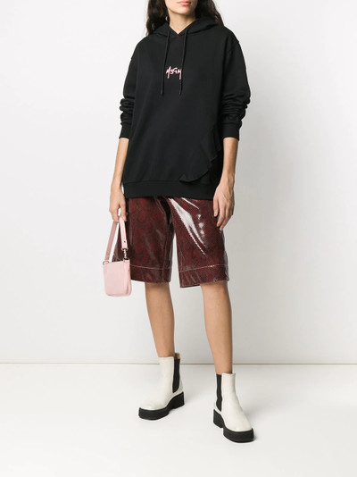 MSGM logo-embroidered oversize hoodie outlook