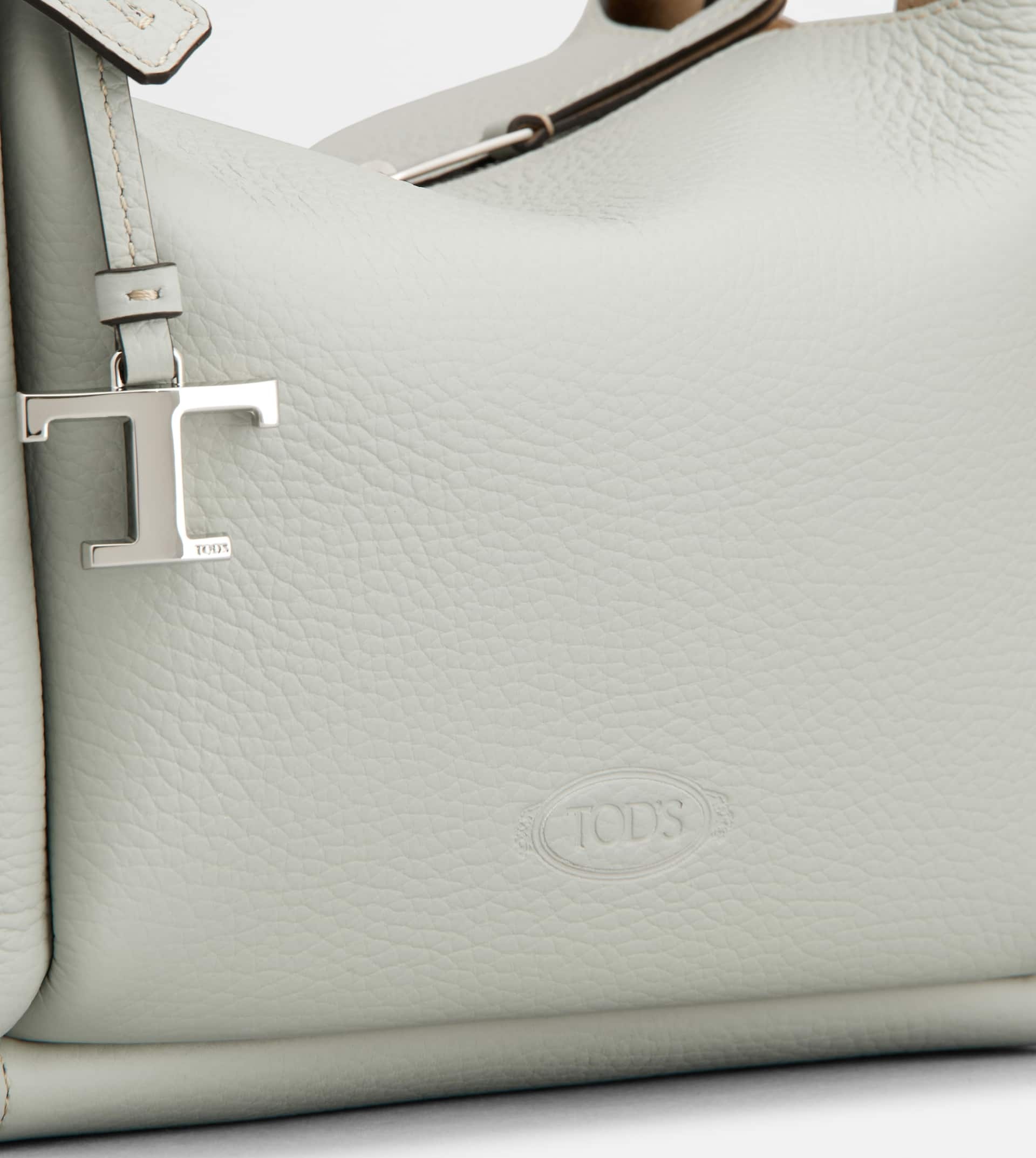 BOWLING BAG IN LEATHER MINI - GREY - 5