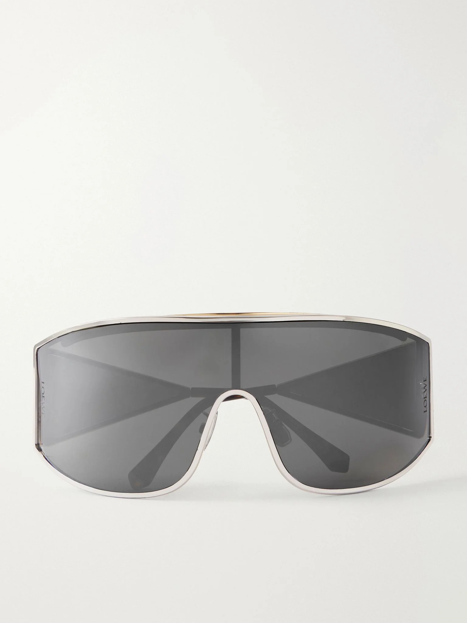 Speed Mask Aviator-Style Two-Tone Metal Sunglasses Silver - 1