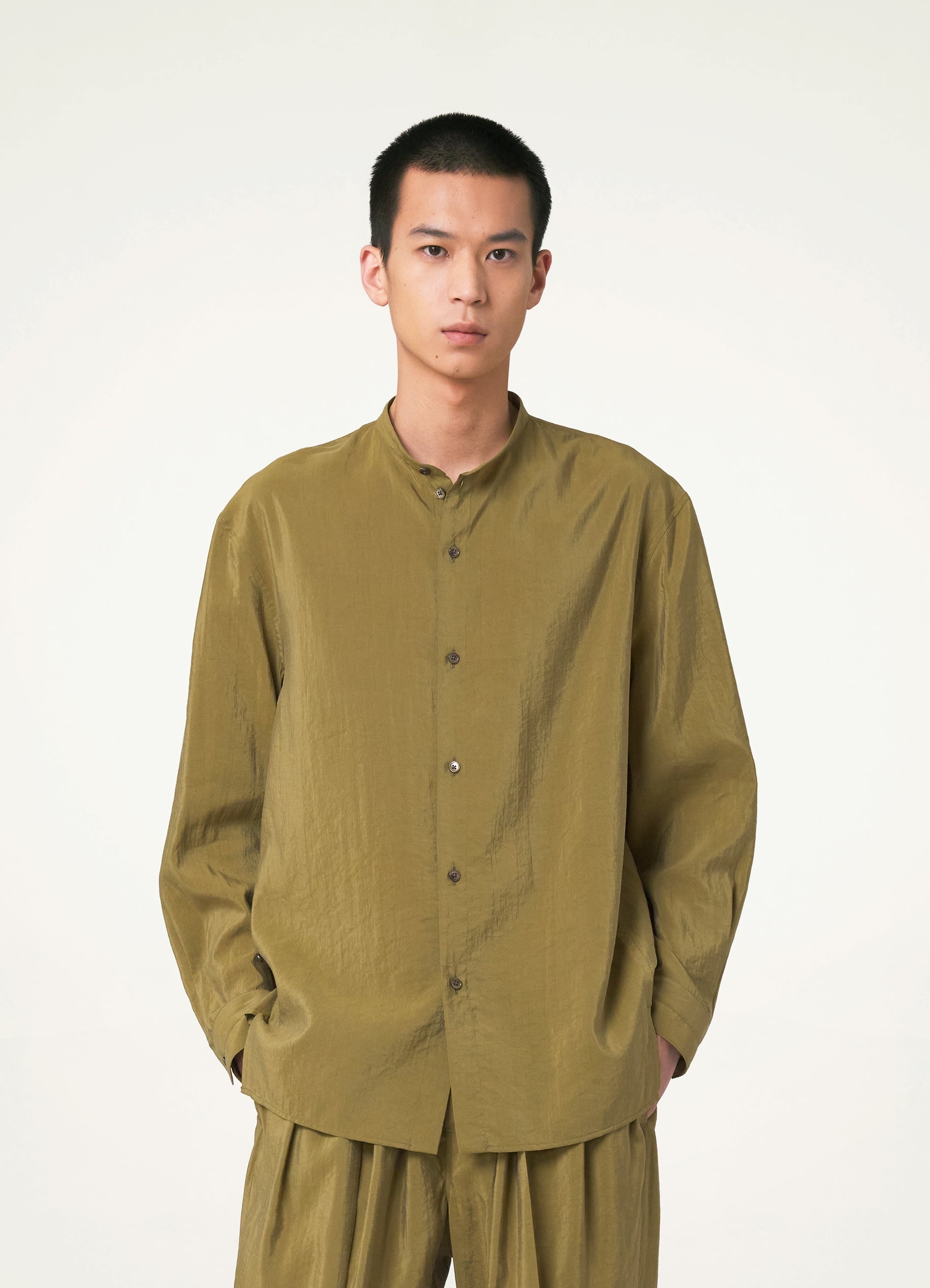 Lemaire STAND COLLAR TWISTED SHIRT | REVERSIBLE