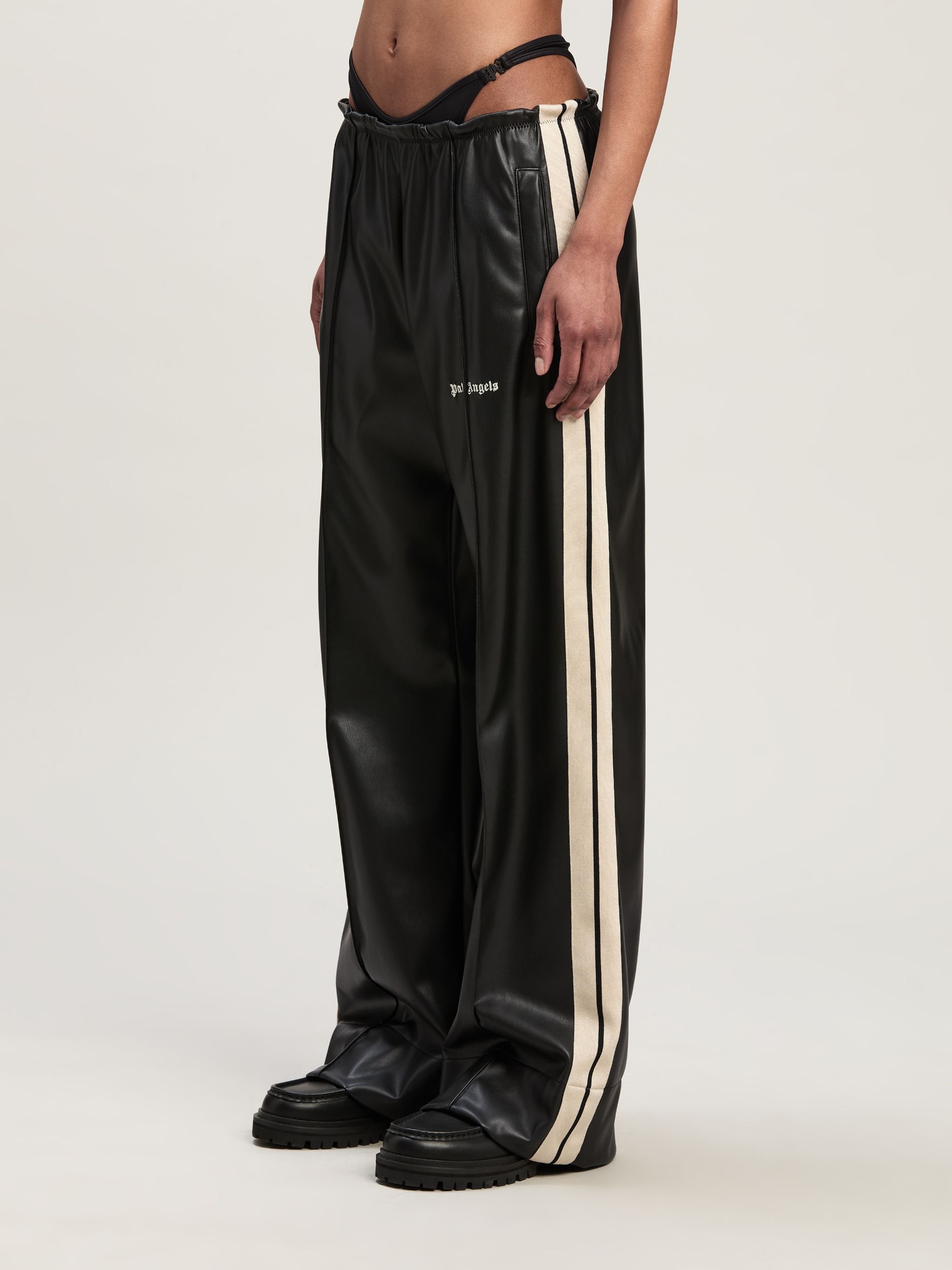 Leather Effect Track Pants - 4
