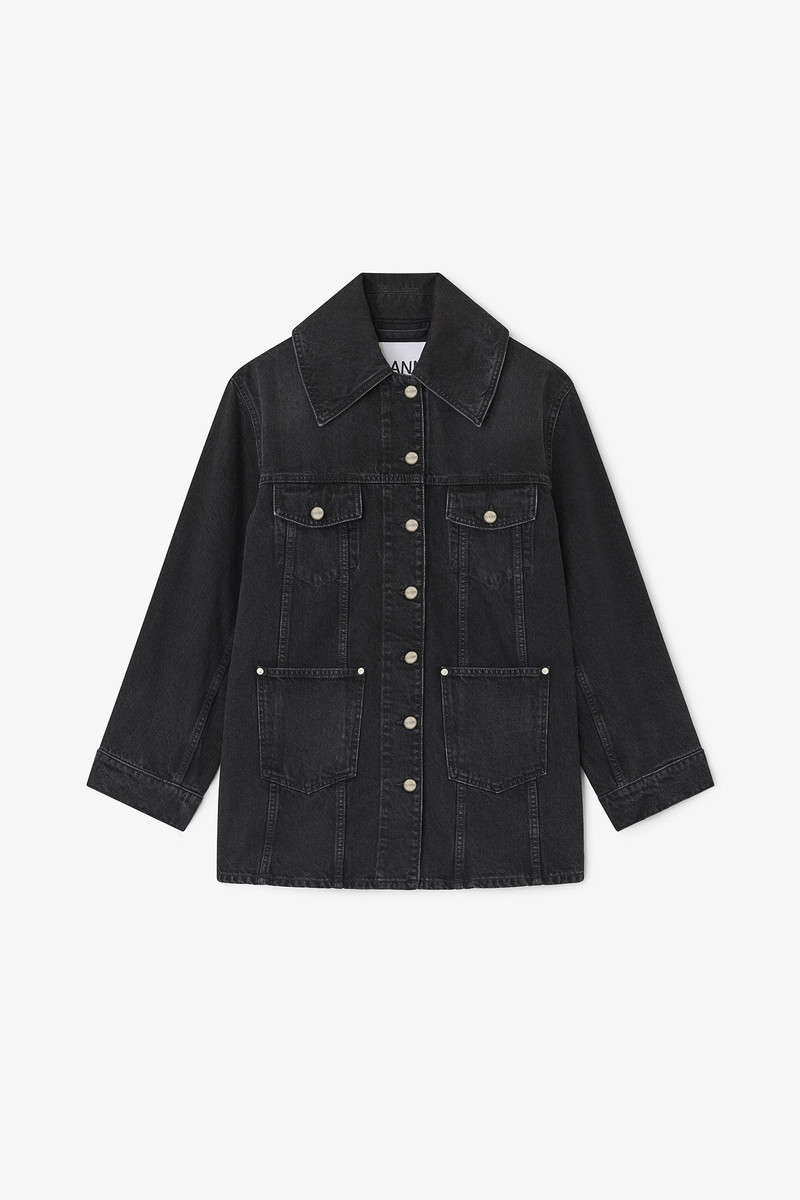 BLACK WASHED DENIM JACKET 1