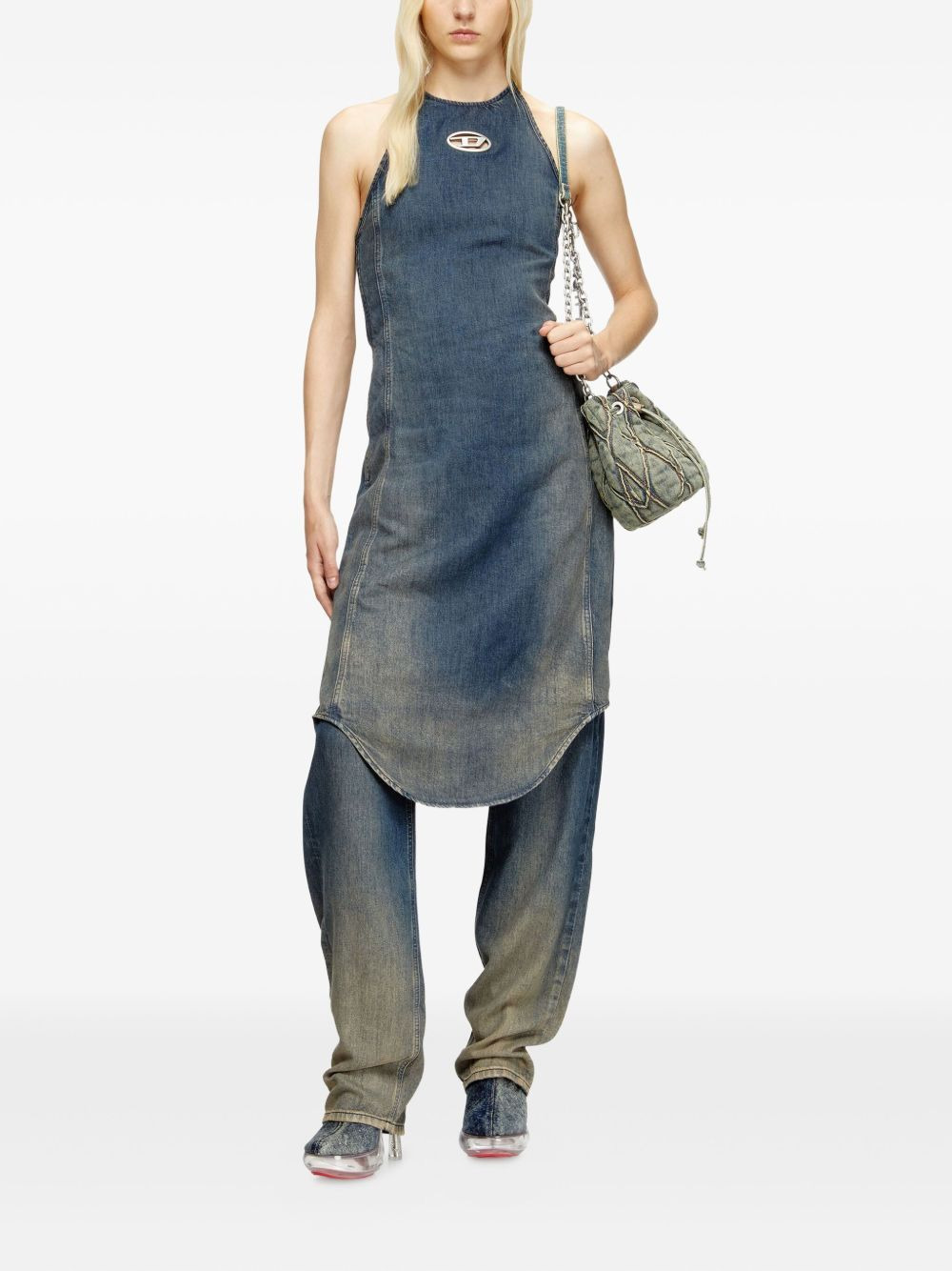 Cynthia halter-neck denim jumpsuit - 2