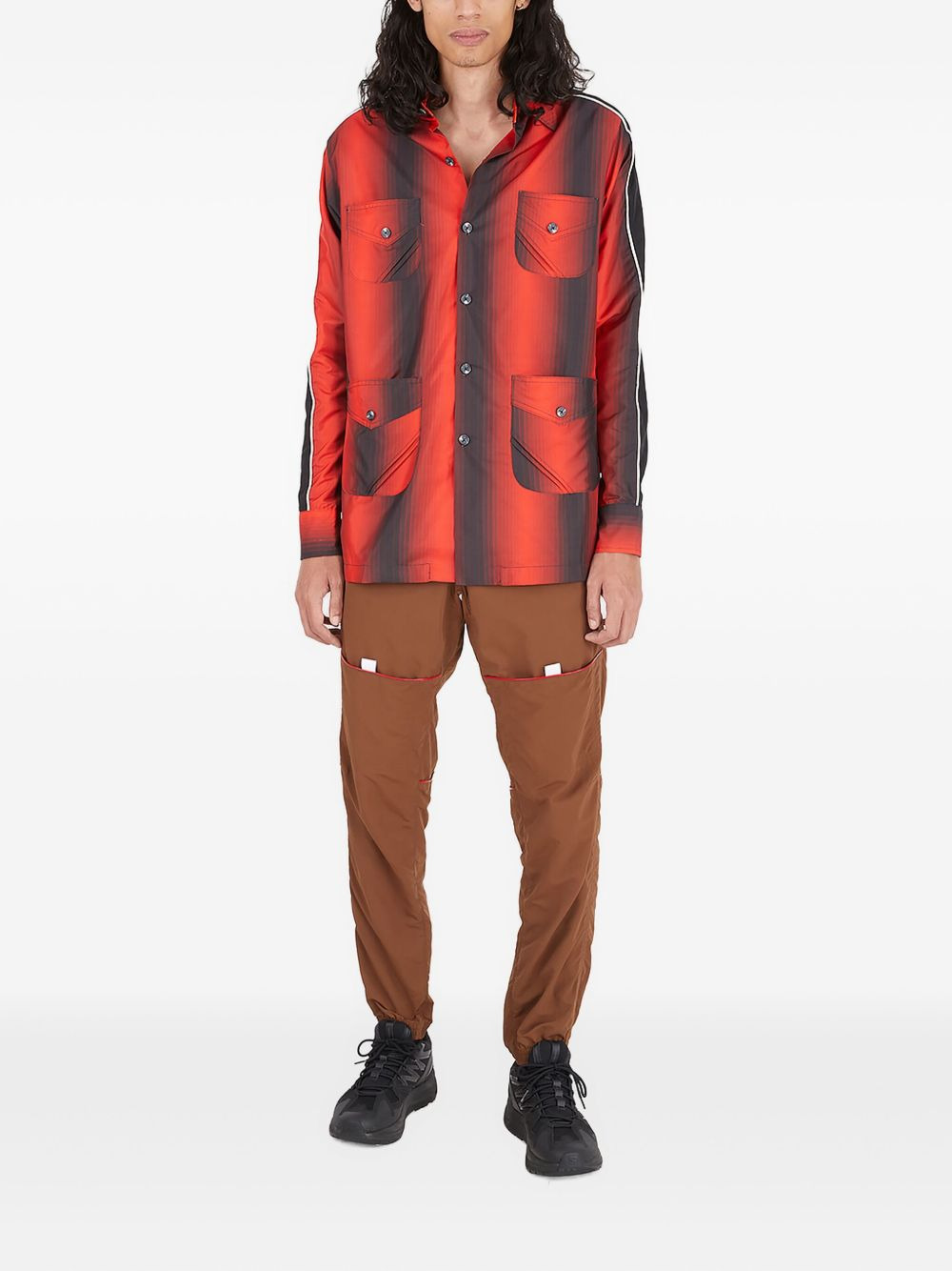stripe-pattern shirt jacket - 2