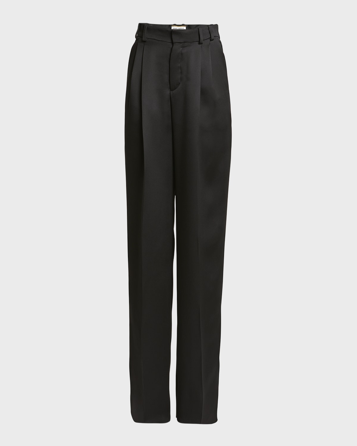 Satin Straight-Leg Trousers - 1